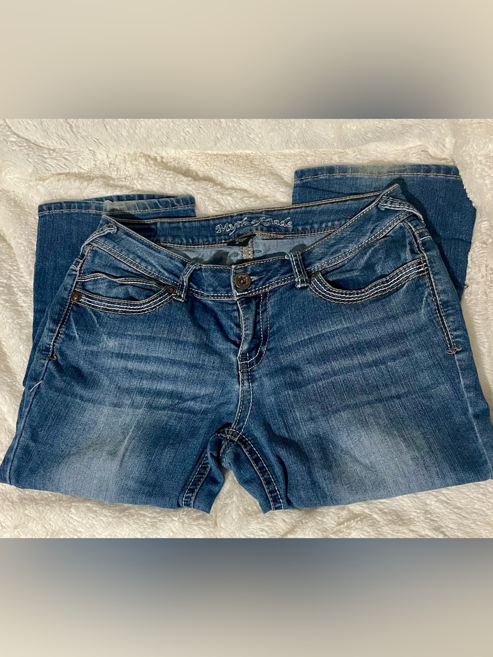 Women's Dark Wash Bootcut Jeans with Subtle Whiskering